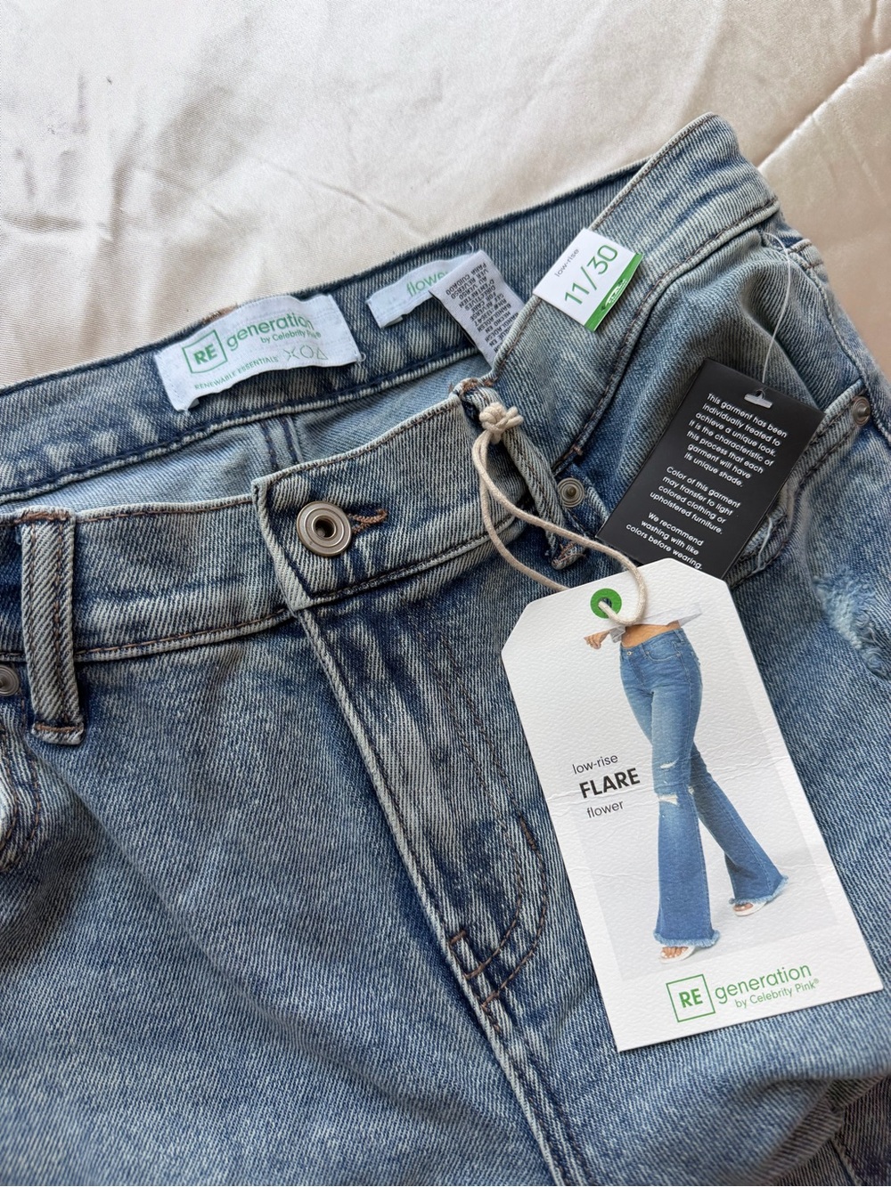 Fashion Nova Light Blue Low-Rise Flare Jeans